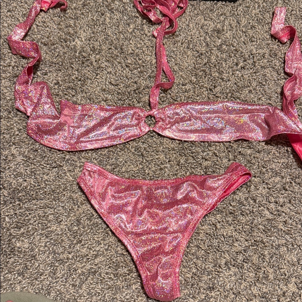 Pink Glitter Bikini Set